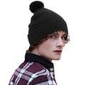 Black - Back - Beechfield Childrens-Kids Original Pom Pom Beanie