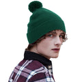 Bottle Green - Back - Beechfield Childrens-Kids Original Pom Pom Beanie