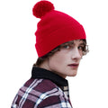 Classic Red - Back - Beechfield Childrens-Kids Original Pom Pom Beanie