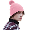 Dusky Pink - Back - Beechfield Childrens-Kids Original Pom Pom Beanie