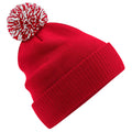Classic Red-White - Front - Beechfield Snowstar Two Tone Recycled Beanie