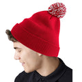 Classic Red-White - Back - Beechfield Snowstar Two Tone Recycled Beanie