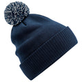 French Navy-Light Grey - Front - Beechfield Snowstar Two Tone Recycled Beanie