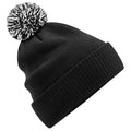 Black-White - Front - Beechfield Snowstar Two Tone Recycled Beanie