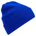 Bright Royal Blue - Front - Beechfield Original Organic Cotton Cuffed Beanie