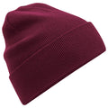 Burgundy - Front - Beechfield Original Organic Cotton Cuffed Beanie