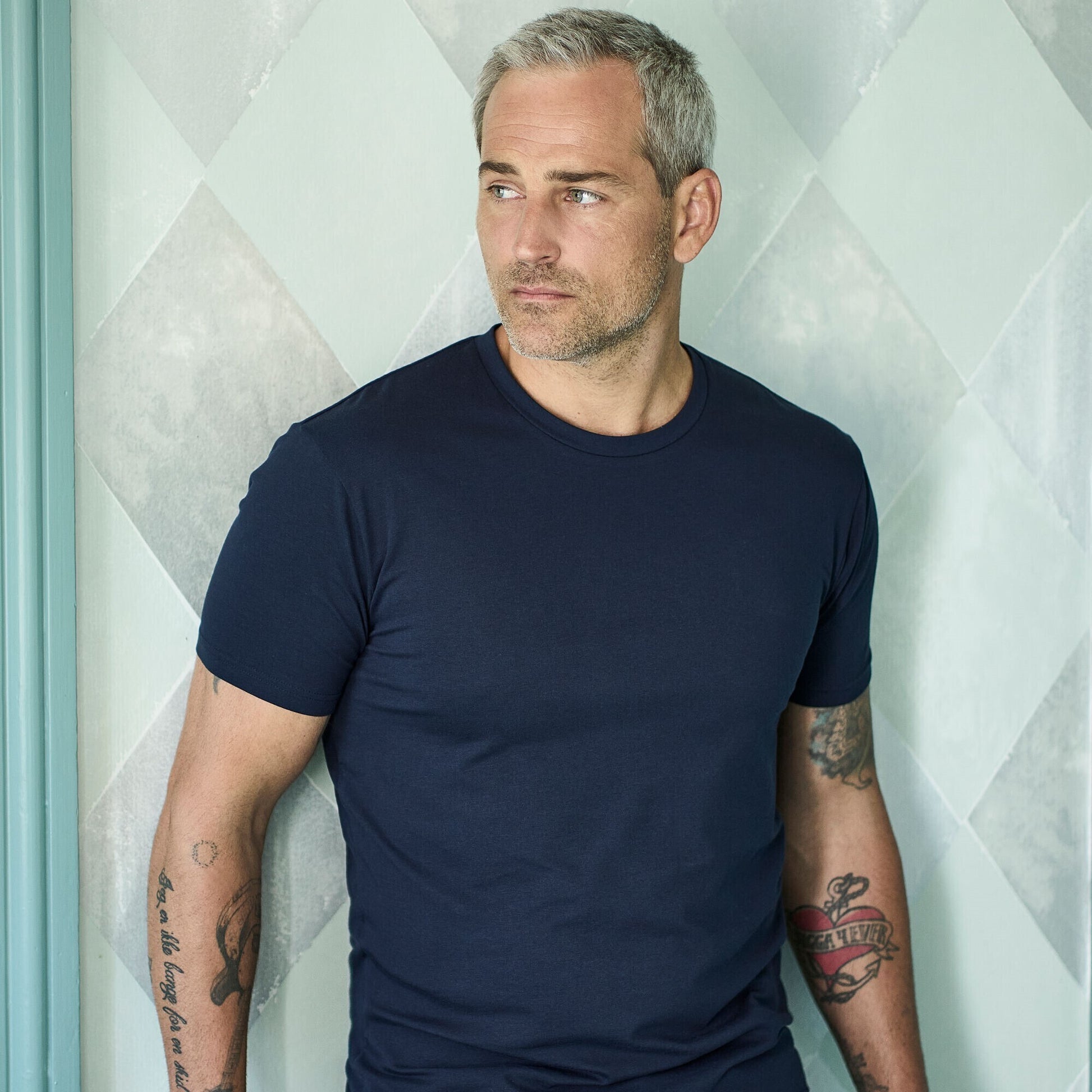 Navy Blue - Back - Tee Jays Mens Stretch T-Shirt
