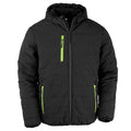 Black-Lime Green - Front - Result Genuine Recycled Mens Compass Padded Winter Jacket