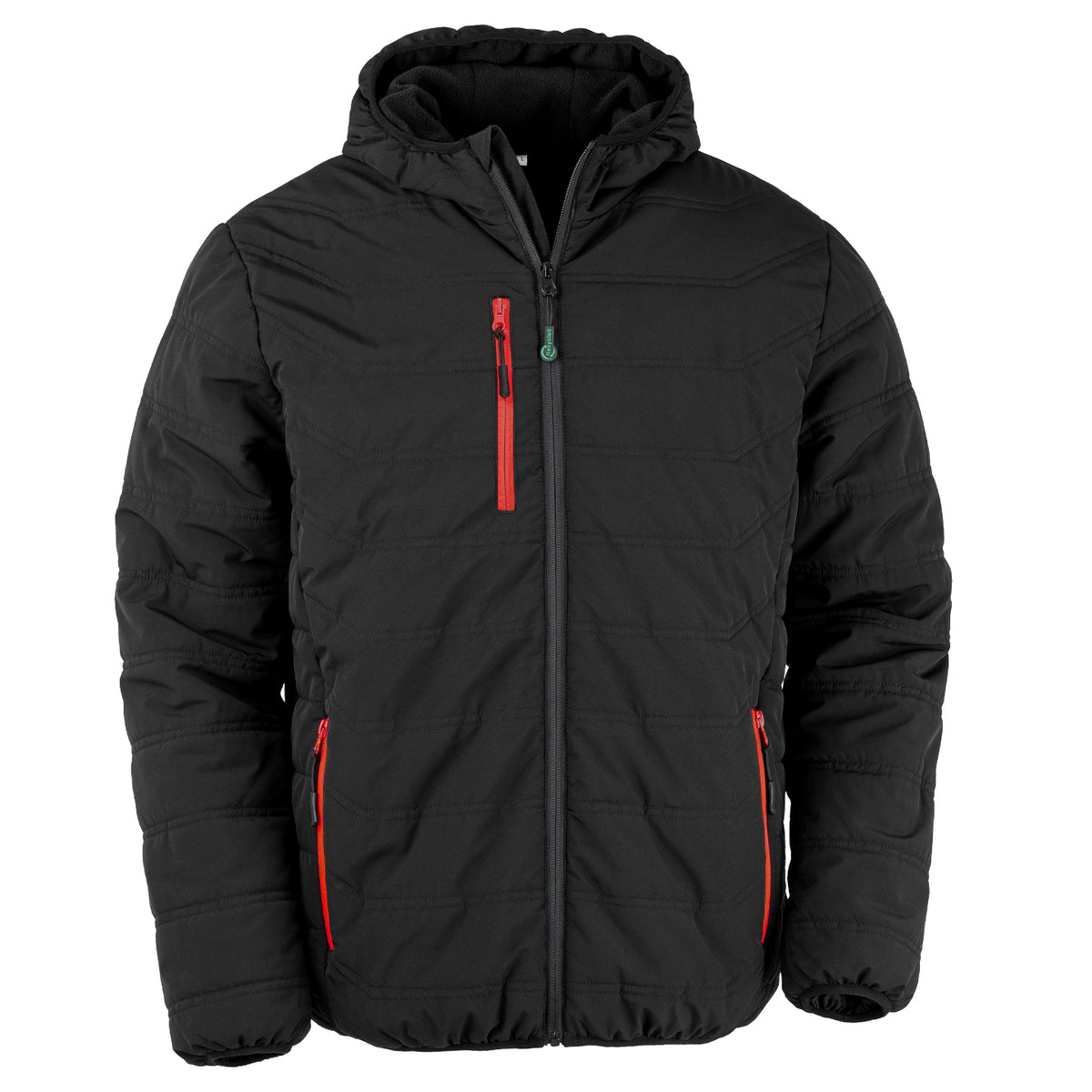 Black-Red - Front - Result Genuine Recycled Mens Compass Padded Winter Jacket