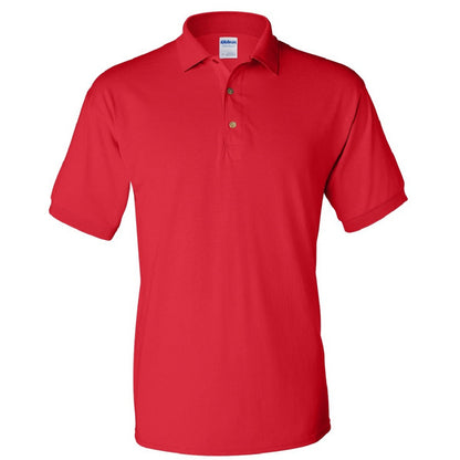 Red - Front - Gildan Adult DryBlend Jersey Short Sleeve Polo Shirt