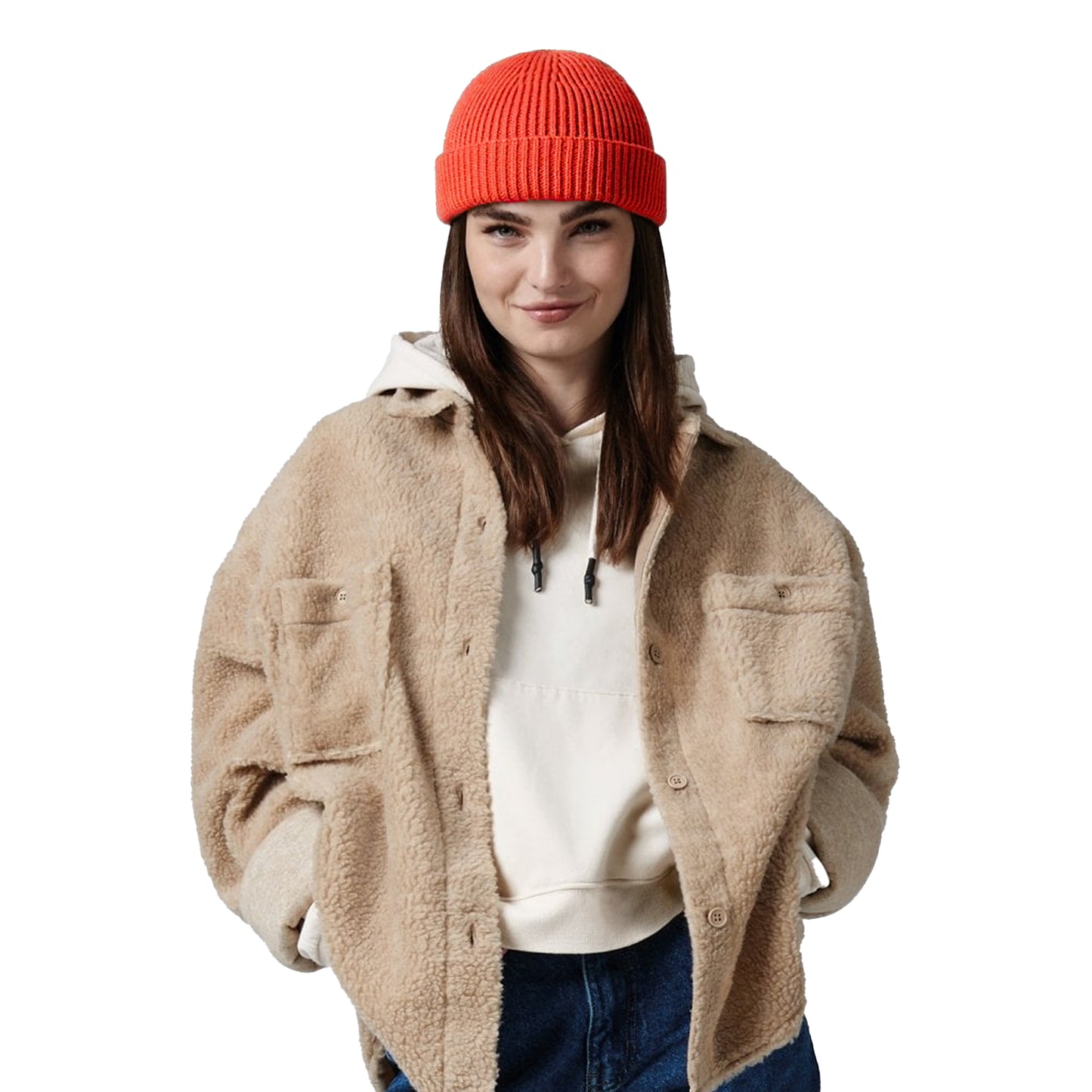 Fire Red - Side - Beechfield Harbour Beanie