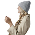 Light Grey - Back - Beechfield Cuffed Oversized Beanie