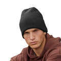 Charcoal - Side - Beechfield Cuffed Oversized Beanie