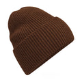 Walnut - Front - Beechfield Cuffed Oversized Beanie