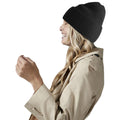 Black - Back - Beechfield Cuffed Oversized Beanie