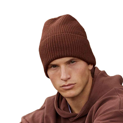 Walnut - Side - Beechfield Cuffed Oversized Beanie