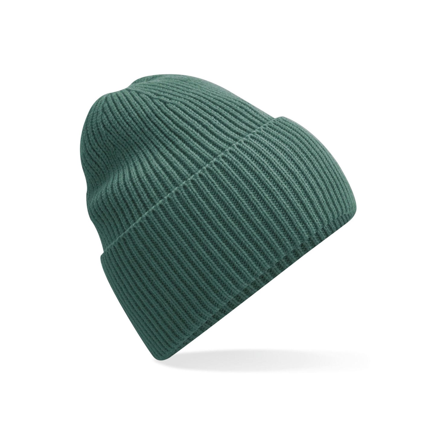 Marine Green - Back - Beechfield Cuffed Oversized Beanie