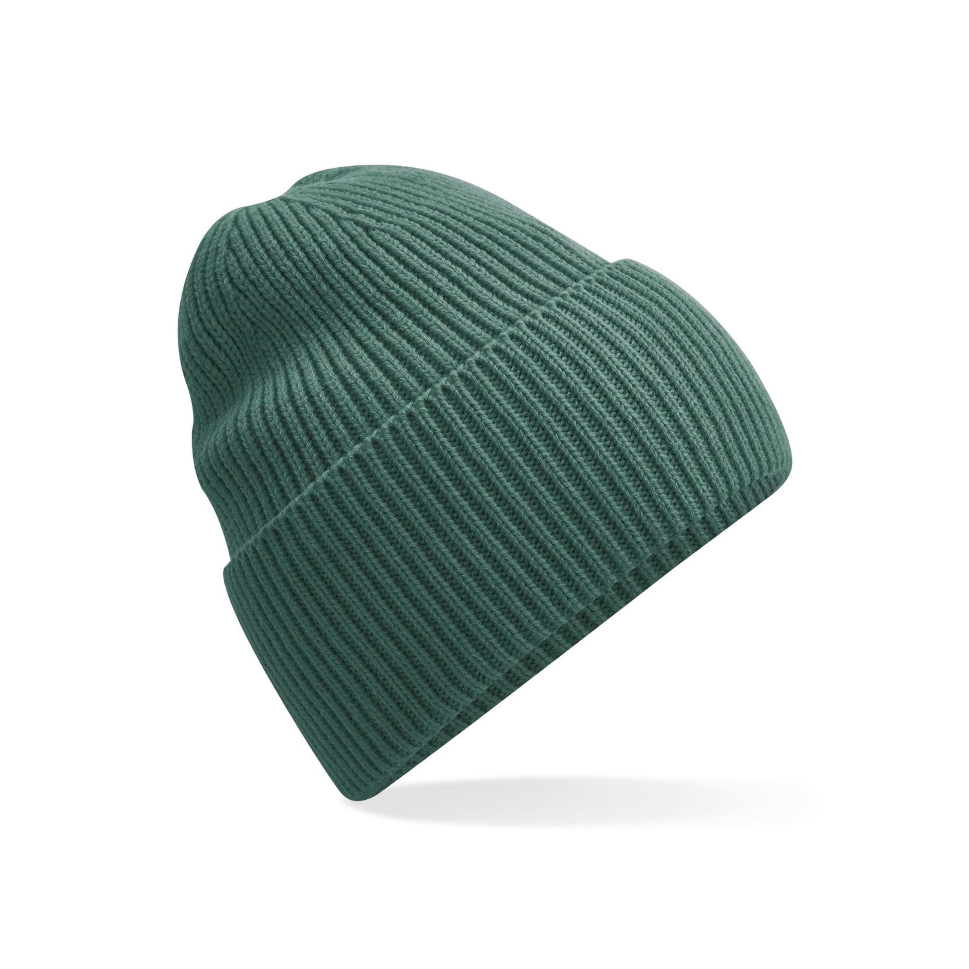 Marine Green - Back - Beechfield Cuffed Oversized Beanie