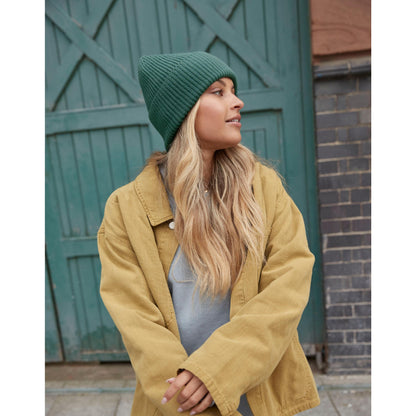 Marine Green - Pack Shot - Beechfield Cuffed Oversized Beanie