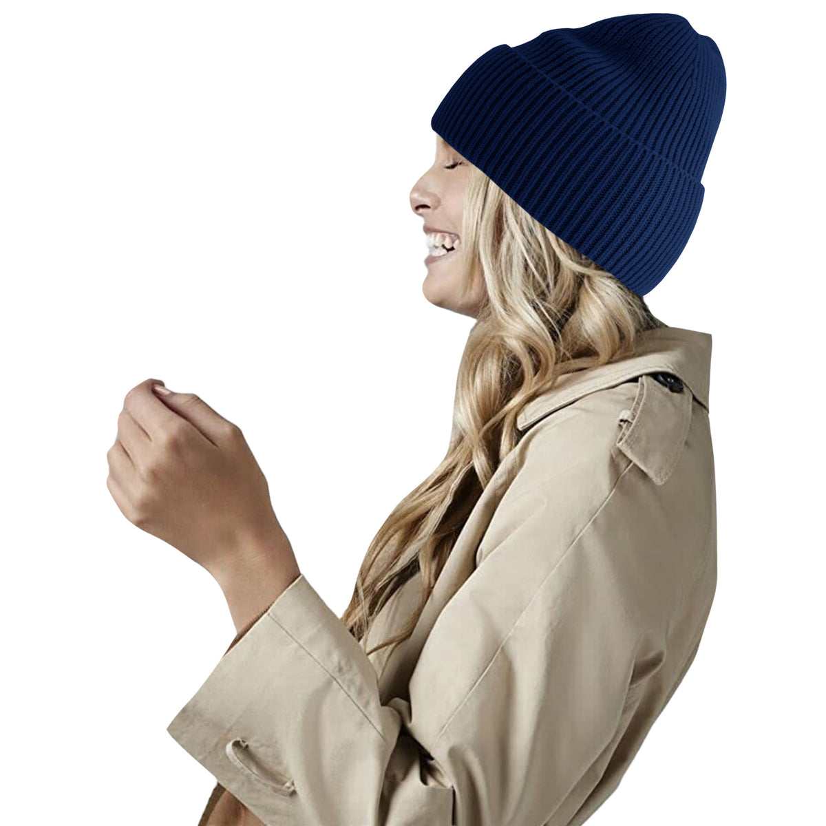 Oxford Navy - Back - Beechfield Cuffed Oversized Beanie