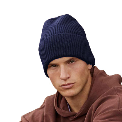 Oxford Navy - Side - Beechfield Cuffed Oversized Beanie