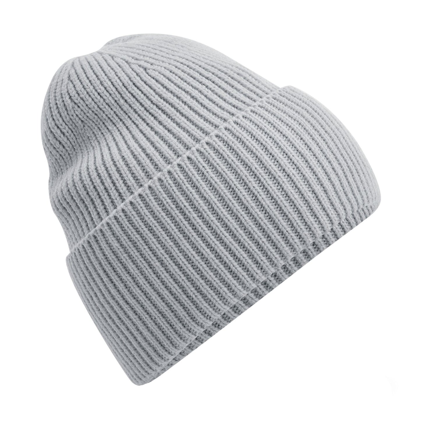Light Grey - Front - Beechfield Cuffed Oversized Beanie