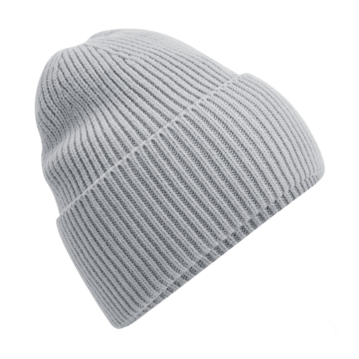 Light Grey - Front - Beechfield Cuffed Oversized Beanie