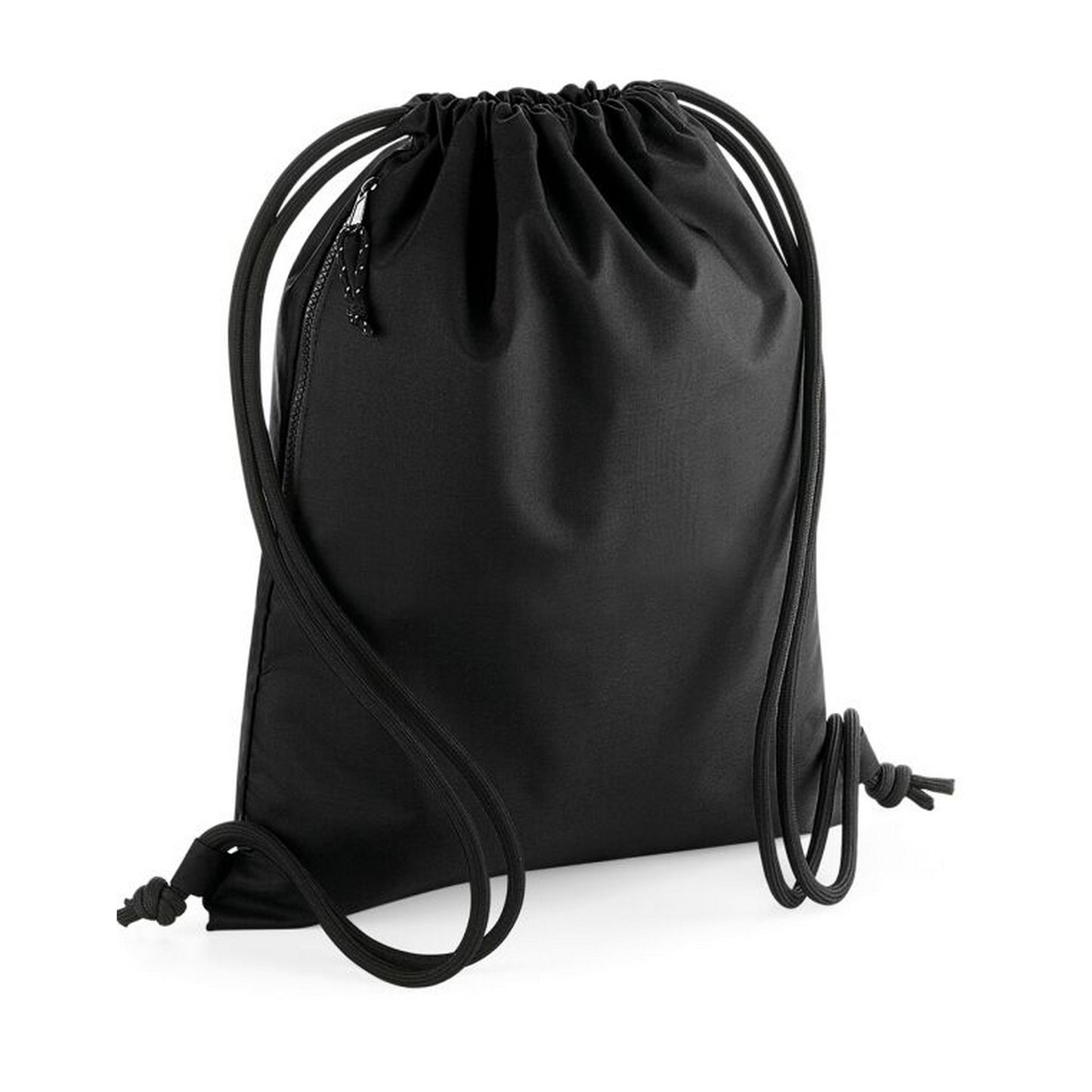 Black - Front - Bagbase Recycled Drawstring Bag
