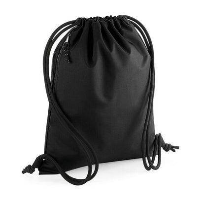 Black - Front - Bagbase Recycled Drawstring Bag