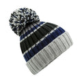 Steel Blue - Front - Beechfield Hygge Striped Beanie