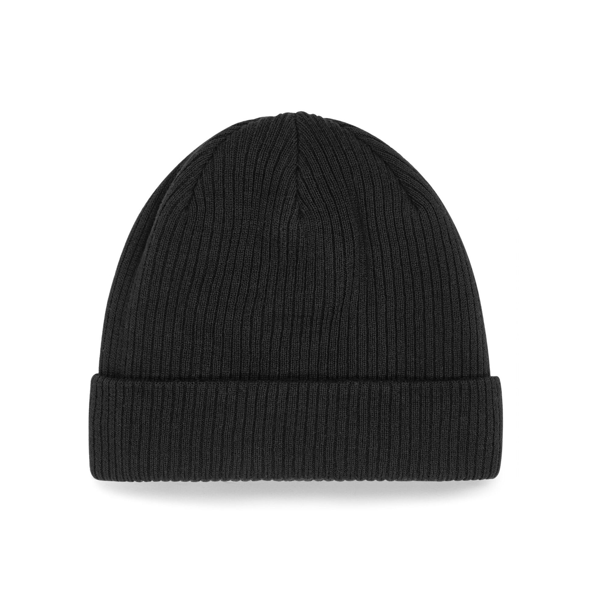 Black - Back - Beechfield Organic Cotton Beanie