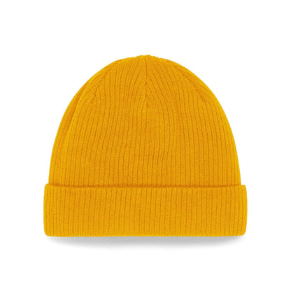 Mustard Yellow - Back - Beechfield Organic Cotton Beanie