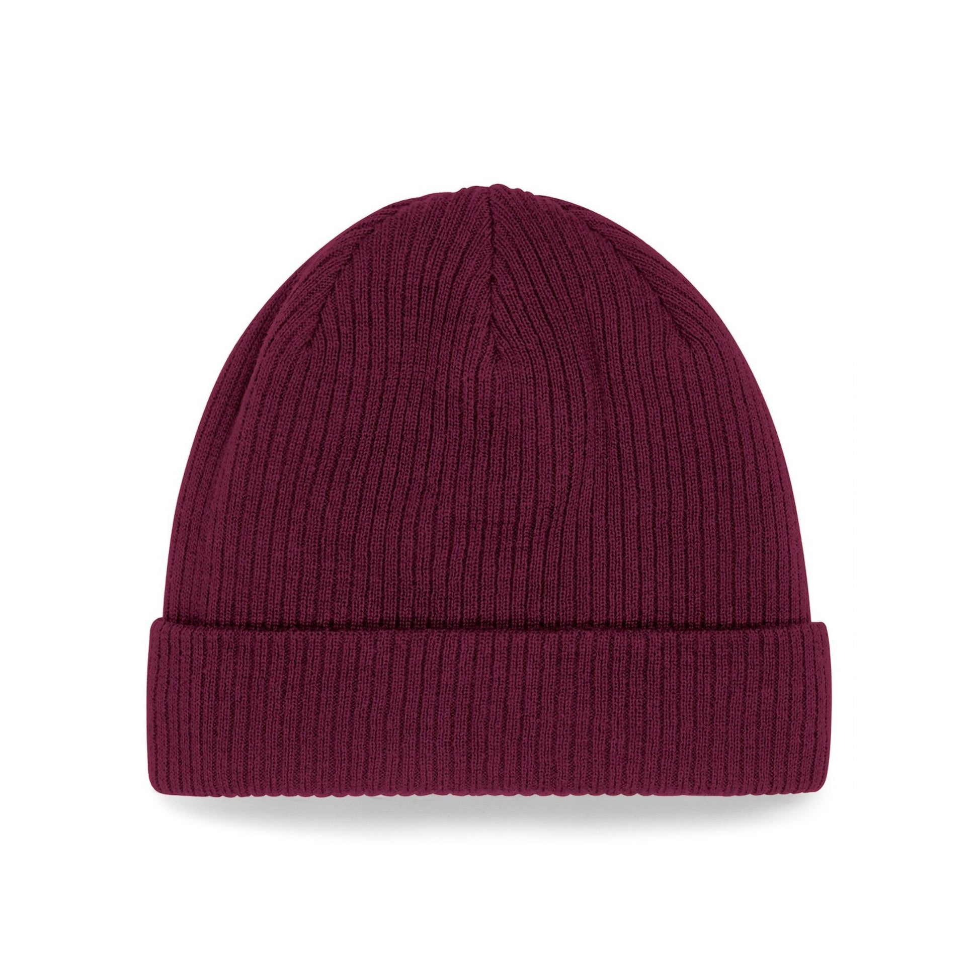 Burgundy - Side - Beechfield Organic Cotton Beanie
