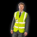 Fluorescent Yellow - Back - WORK-GUARD by Result Unisex Adult Heavy Duty Security Vest