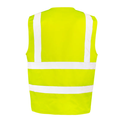 Fluorescent Yellow - Side - WORK-GUARD by Result Unisex Adult Heavy Duty Security Vest