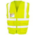 Fluorescent Yellow - Front - WORK-GUARD by Result Unisex Adult Heavy Duty Security Vest
