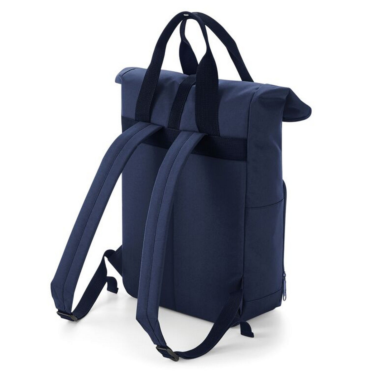 Navy Dusk - Side - Bagbase Roll Top Twin Handle Backpack