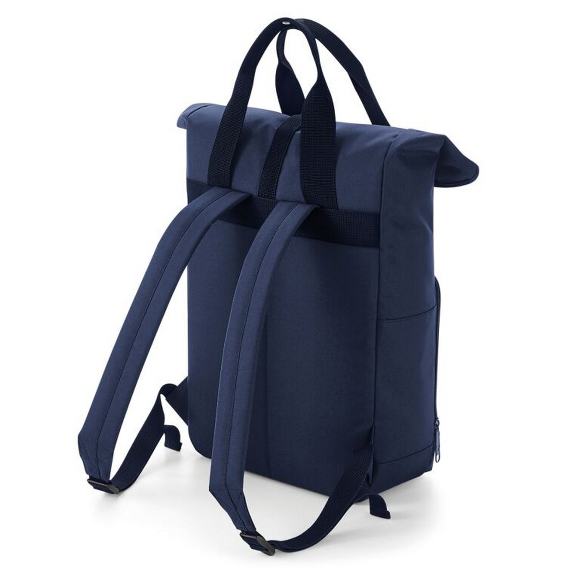 Navy Dusk - Side - Bagbase Roll Top Twin Handle Backpack