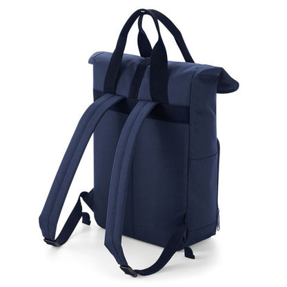 Navy Dusk - Side - Bagbase Roll Top Twin Handle Backpack