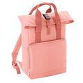Blush Pink - Front - Bagbase Roll Top Twin Handle Backpack
