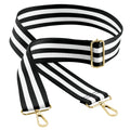 Black-White - Front - Bagbase Boutique Striped Adjustable Bag Strap
