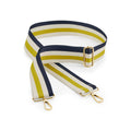 Navy-Oyster-Yellow - Front - Bagbase Boutique Striped Adjustable Bag Strap