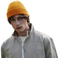 Mustard Yellow - Back - Beechfield Waffle Organic Cotton Beanie