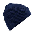 Oxford Navy - Front - Beechfield Waffle Organic Cotton Beanie