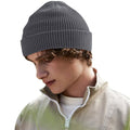 Graphite - Side - Beechfield Waffle Organic Cotton Beanie