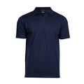 Navy Blue - Front - Tee Jays Mens Luxury Stretch V Neck Polo Shirt