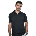 Black - Front - Tee Jays Mens Luxury Stretch V Neck Polo Shirt