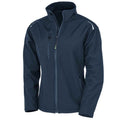 Navy Blue - Front - Result Genuine Recycled Womens-Ladies Three Layer Soft Shell Jacket