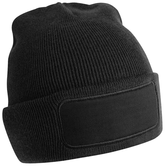 Black - Front - Beechfield Original Patch Recycled Beanie