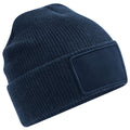 French Navy - Front - Beechfield Thinsulate Removable Patch Beanie